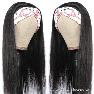 Wholesale 30Inch Headband Human Wig Raw Virgin Remy Human Cuticle Aligned Glueless Headband Hair None Lace Wigs For Black Women